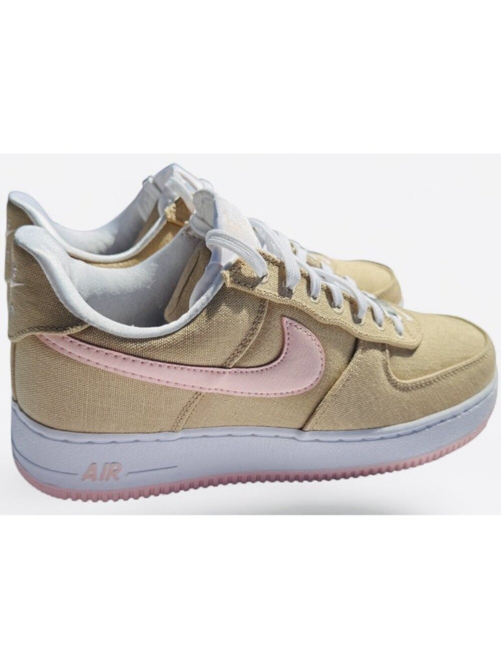 Nike Air Force 1 Men Casual Shoes Retro LL QS AF1 Linen Canvas Pink Size 9 - Picture 5 of 15